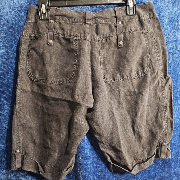 Athleta Black Linen Shorts 6 Small - Picture 3 of 7